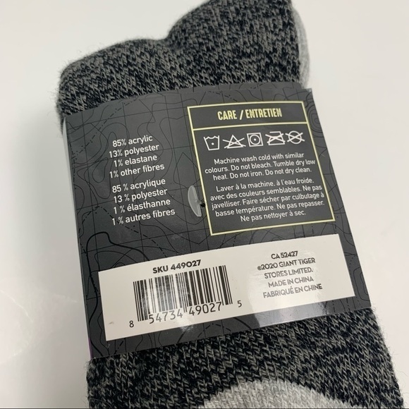 MOUNTAIN Ridge 2 Pairs Thermal Socks Sz 9-11 New - Picture 5 of 5